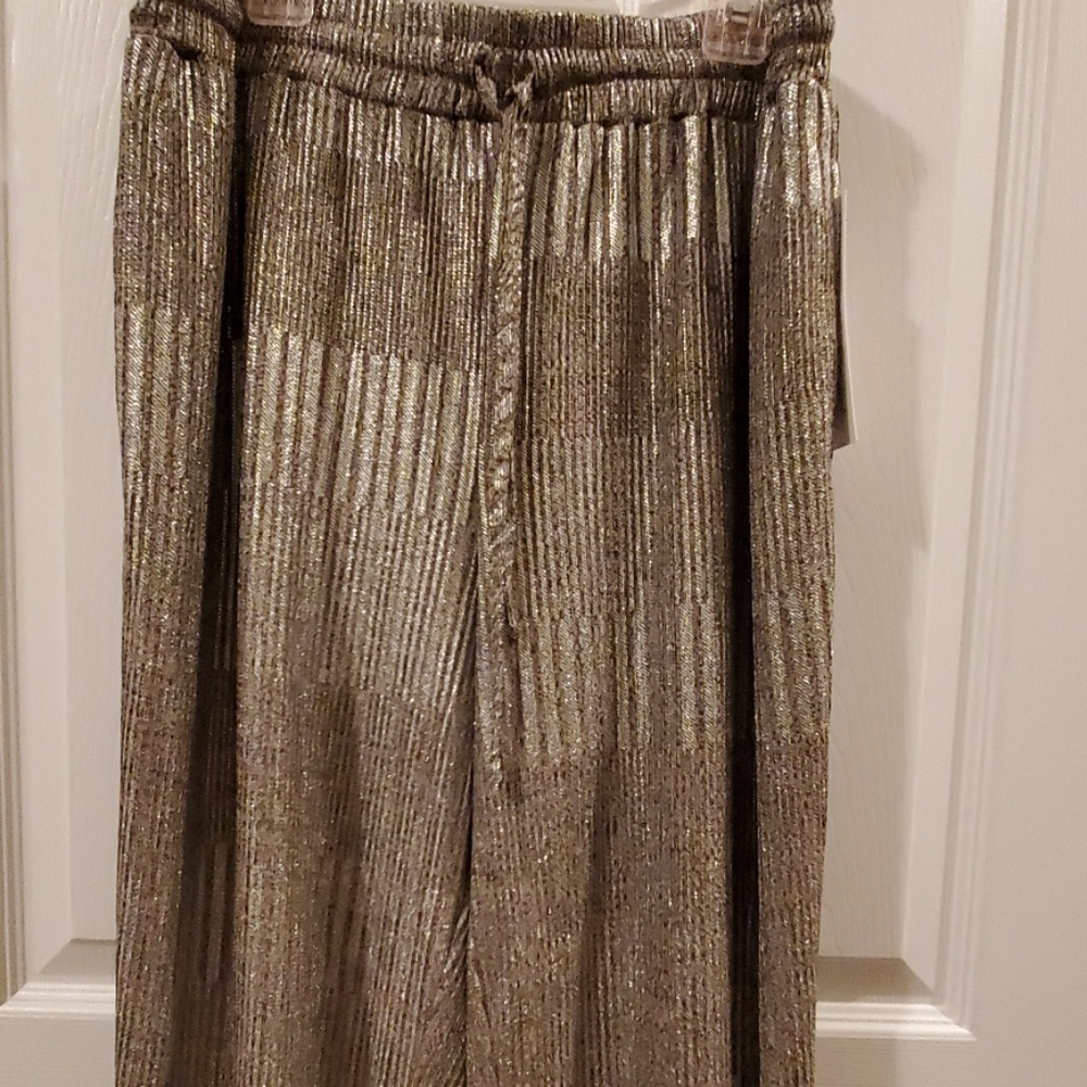 bishop + young Metallic Pleated Pants